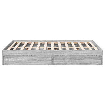 vidaXL Bed Frame with Drawers without Mattress Grey Sonoma 140x200 cm