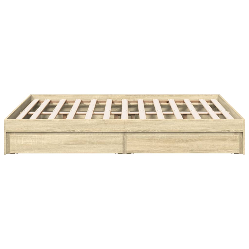 vidaXL Bed Frame with Drawers without Mattress Sonoma Oak 120x200 cm