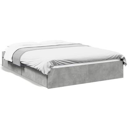 vidaXL Bed Frame with Drawers without Mattress Concrete Grey 120x200 cm