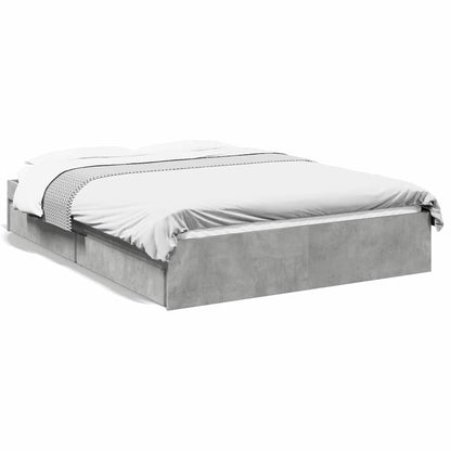 vidaXL Bed Frame with Drawers without Mattress Concrete Grey 120x200cm