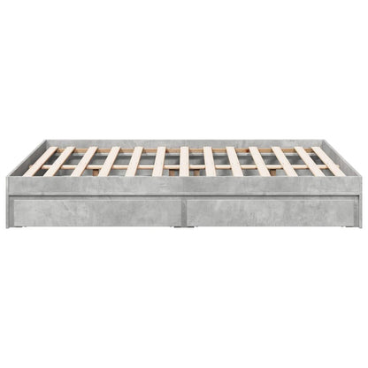 vidaXL Bed Frame with Drawers without Mattress Concrete Grey 120x200 cm