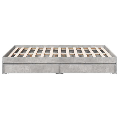 vidaXL Bed Frame with Drawers without Mattress Concrete Grey 120x200cm