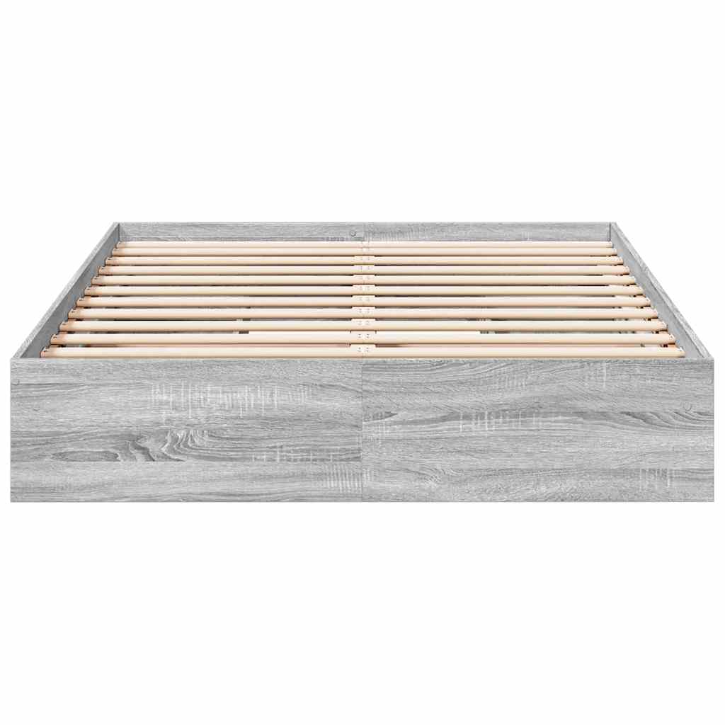vidaXL Bed Frame with Drawers without Mattress Grey Sonoma 120x200 cm