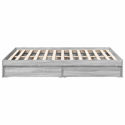 vidaXL Bed Frame with Drawers without Mattress Grey Sonoma 120x200 cm