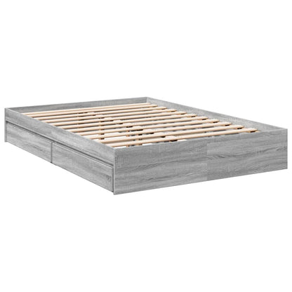 vidaXL Bed Frame with Drawers without Mattress Grey Sonoma 120x200 cm