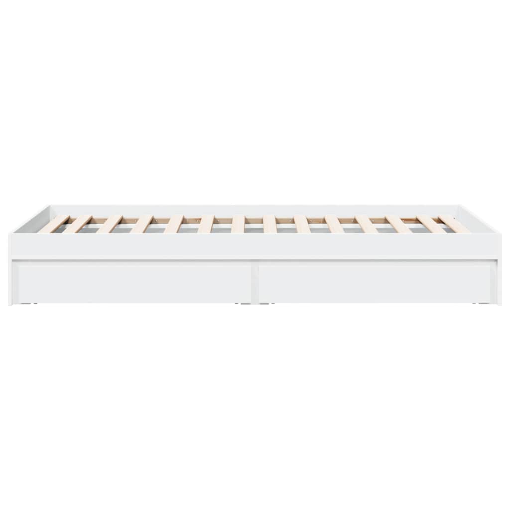 vidaXL Bed Frame with Drawers without Mattress White 100x200 cm