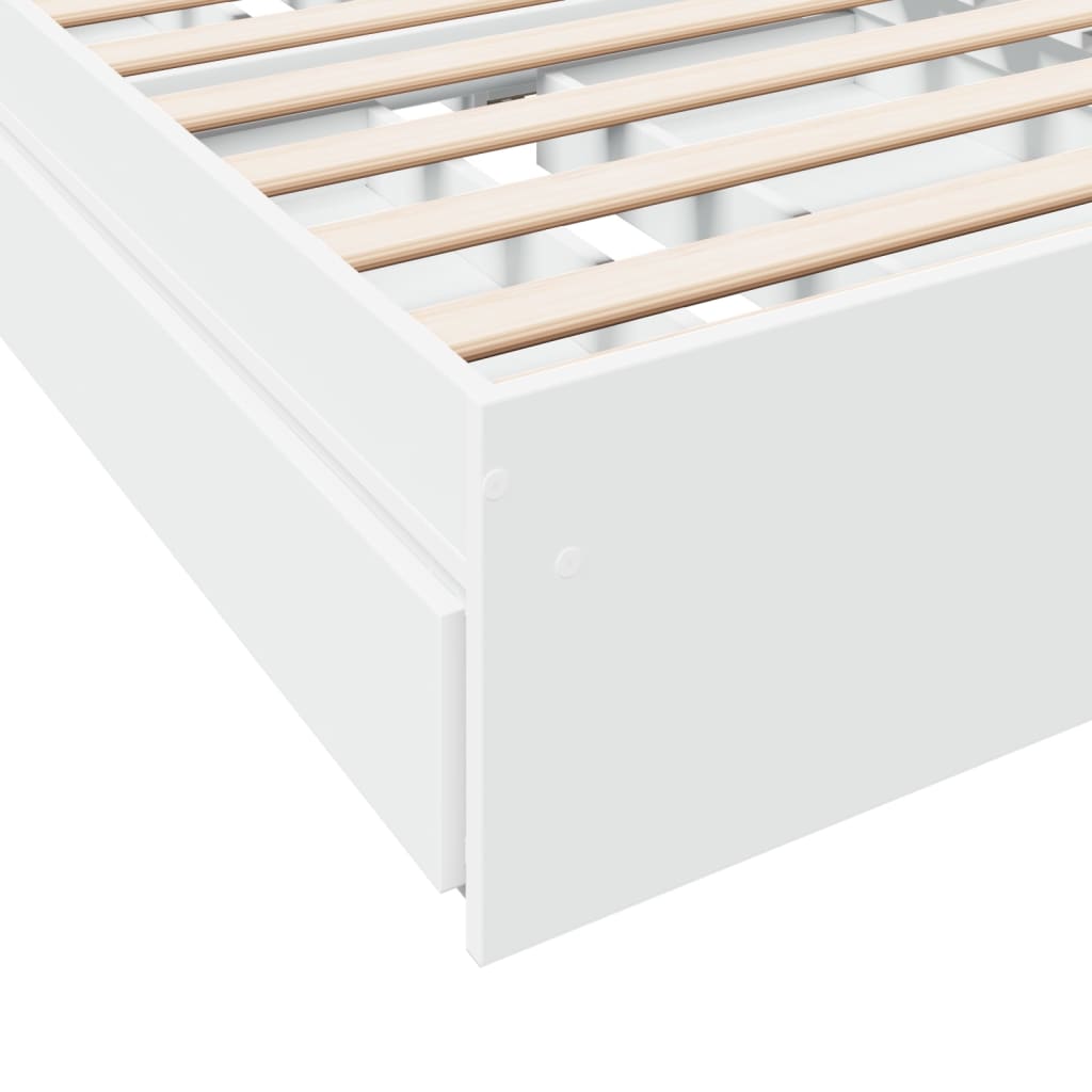 vidaXL Bed Frame with Drawers without Mattress White 100x200 cm