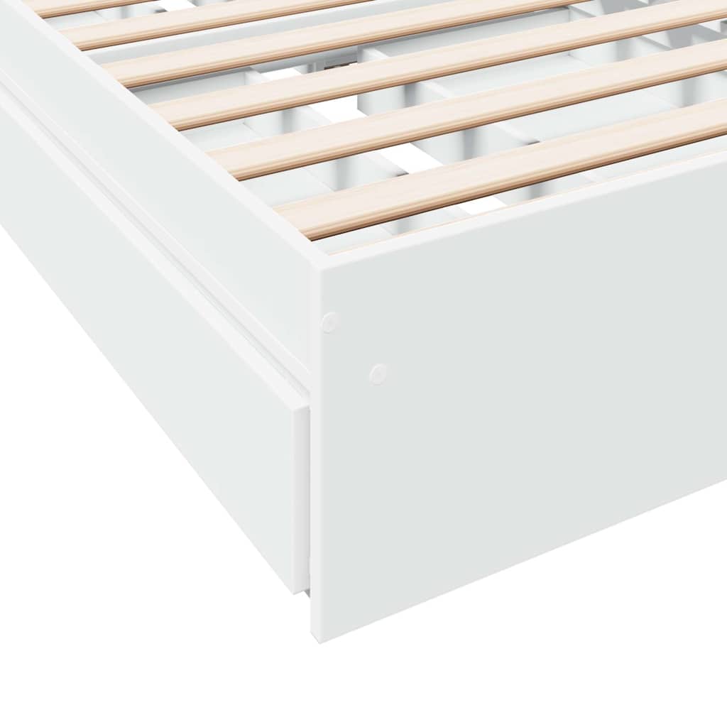 vidaXL Bed Frame with Drawers without Mattress White 100x200 cm