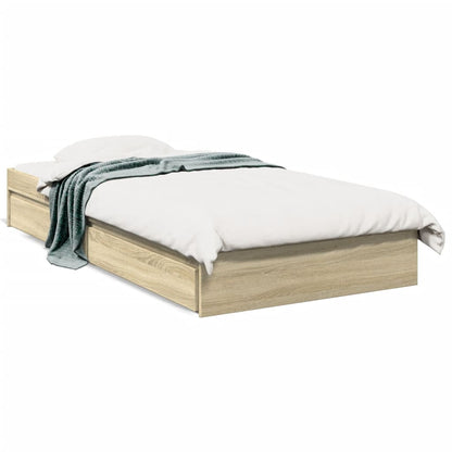 vidaXL Bed Frame with Drawers without Mattress Sonoma Oak 100x200 cm