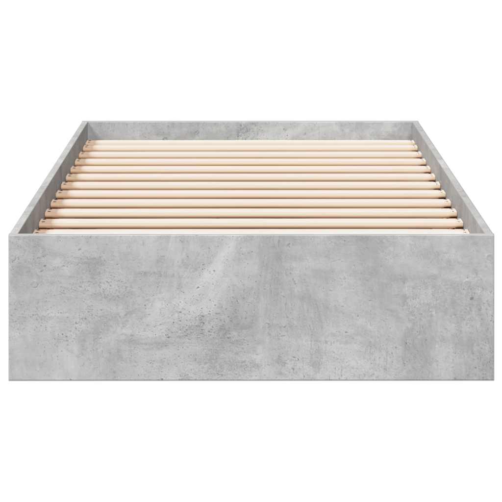 vidaXL Bed Frame with Drawers without Mattress Concrete Grey 100x200cm