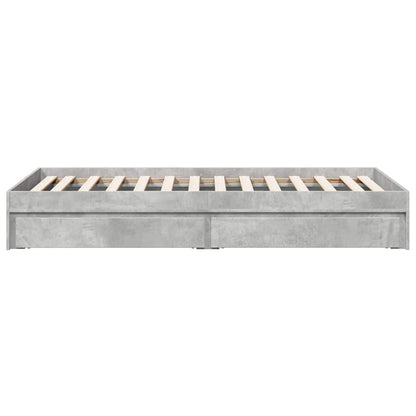 vidaXL Bed Frame with Drawers without Mattress Concrete Grey 100x200cm