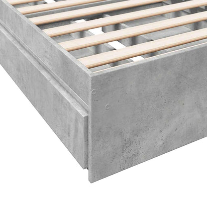 vidaXL Bed Frame with Drawers without Mattress Concrete Grey 100x200cm