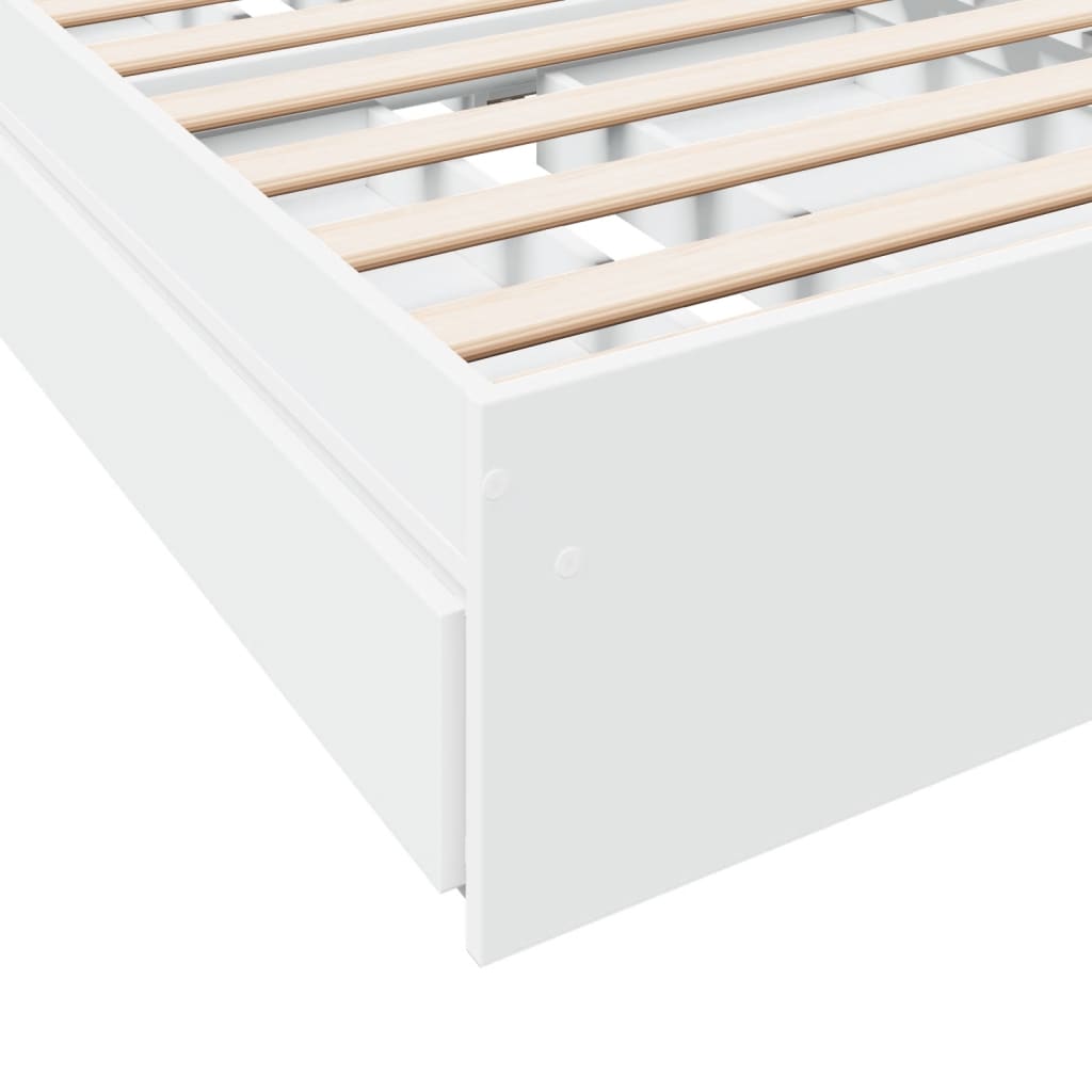 vidaXL Bed Frame with Drawers without Mattress White 90x200 cm