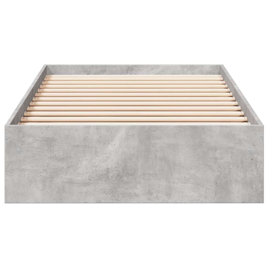 vidaXL Bed Frame with Drawers without Mattress Concrete Grey 90x200 cm