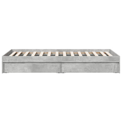 vidaXL Bed Frame with Drawers without Mattress Concrete Grey 90x200 cm