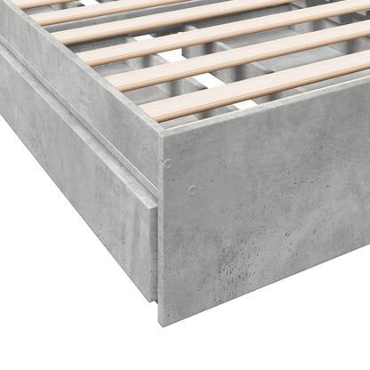 vidaXL Bed Frame with Drawers without Mattress Concrete Grey 90x200 cm