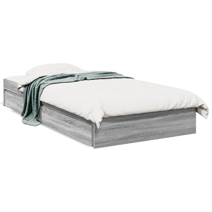vidaXL Bed Frame with Drawers without Mattress Grey Sonoma 90x200 cm