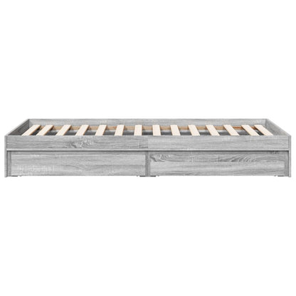 vidaXL Bed Frame with Drawers without Mattress Grey Sonoma 90x200 cm
