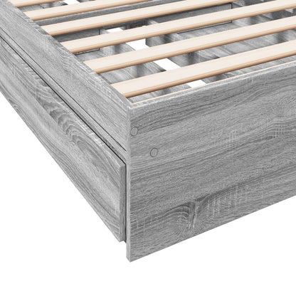 vidaXL Bed Frame with Drawers without Mattress Grey Sonoma 90x200 cm