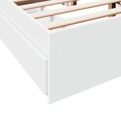 vidaXL Bed Frame with Drawers without Mattress White 140x190 cm