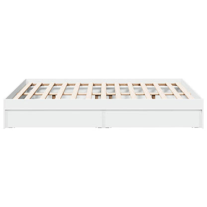 vidaXL Bed Frame with Drawers without Mattress White 135x190 cm