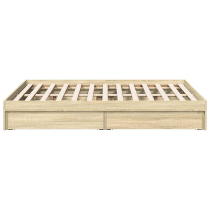 vidaXL Bed Frame with Drawers without Mattress Sonoma Oak 135x190 cm Double