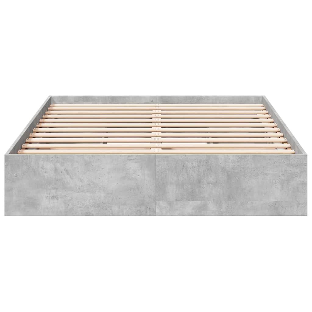 vidaXL Bed Frame with Drawers without Mattress Concrete Grey 135x190cm