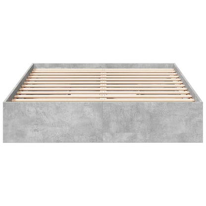 vidaXL Bed Frame with Drawers without Mattress Concrete Grey 135x190cm
