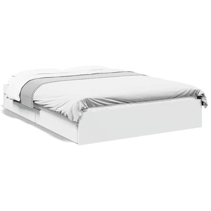 vidaXL Bed Frame with Drawers without Mattress White 120x190 cm
