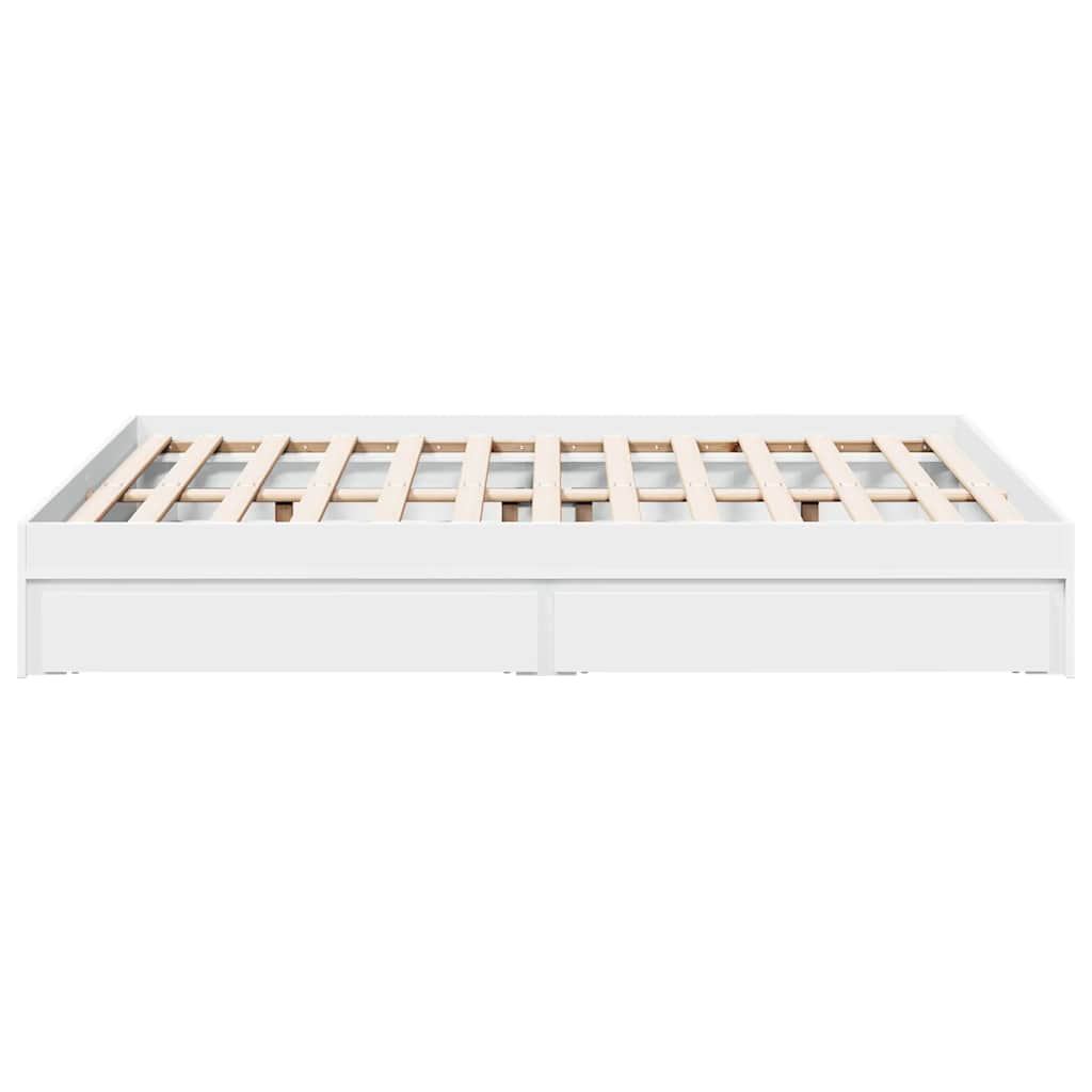 vidaXL Bed Frame with Drawers without Mattress White 120x190 cm