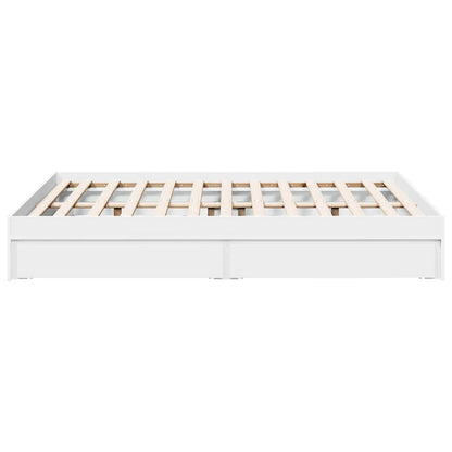 vidaXL Bed Frame with Drawers without Mattress White 120x190 cm