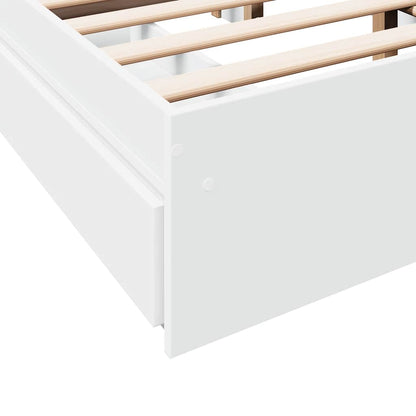 vidaXL Bed Frame with Drawers without Mattress White 120x190 cm