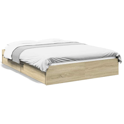 vidaXL Bed Frame with Drawers without Mattress Sonoma Oak 120x190 cm
