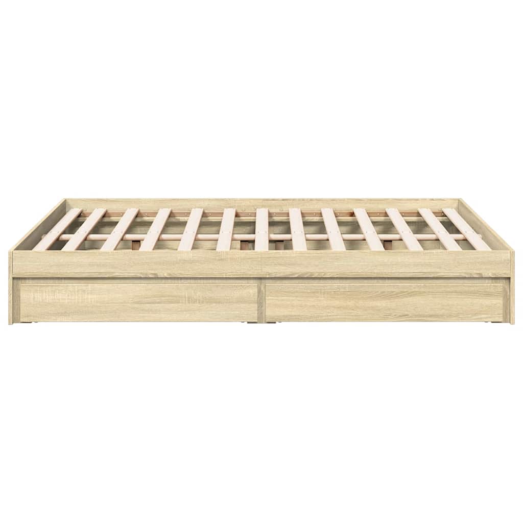 vidaXL Bed Frame with Drawers without Mattress Sonoma Oak 120x190 cm
