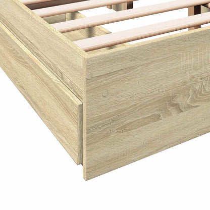 vidaXL Bed Frame with Drawers without Mattress Sonoma Oak 120x190 cm