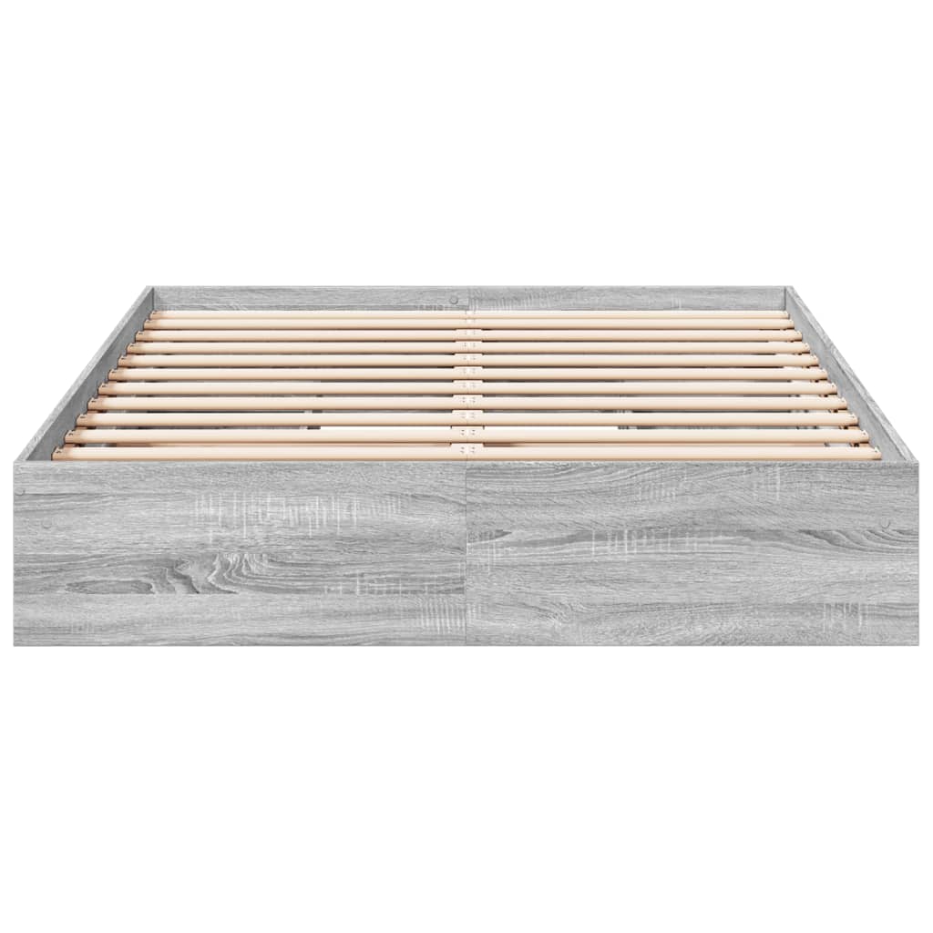 vidaXL Bed Frame with Drawers without Mattress Grey Sonoma 120x190 cm Small Double
