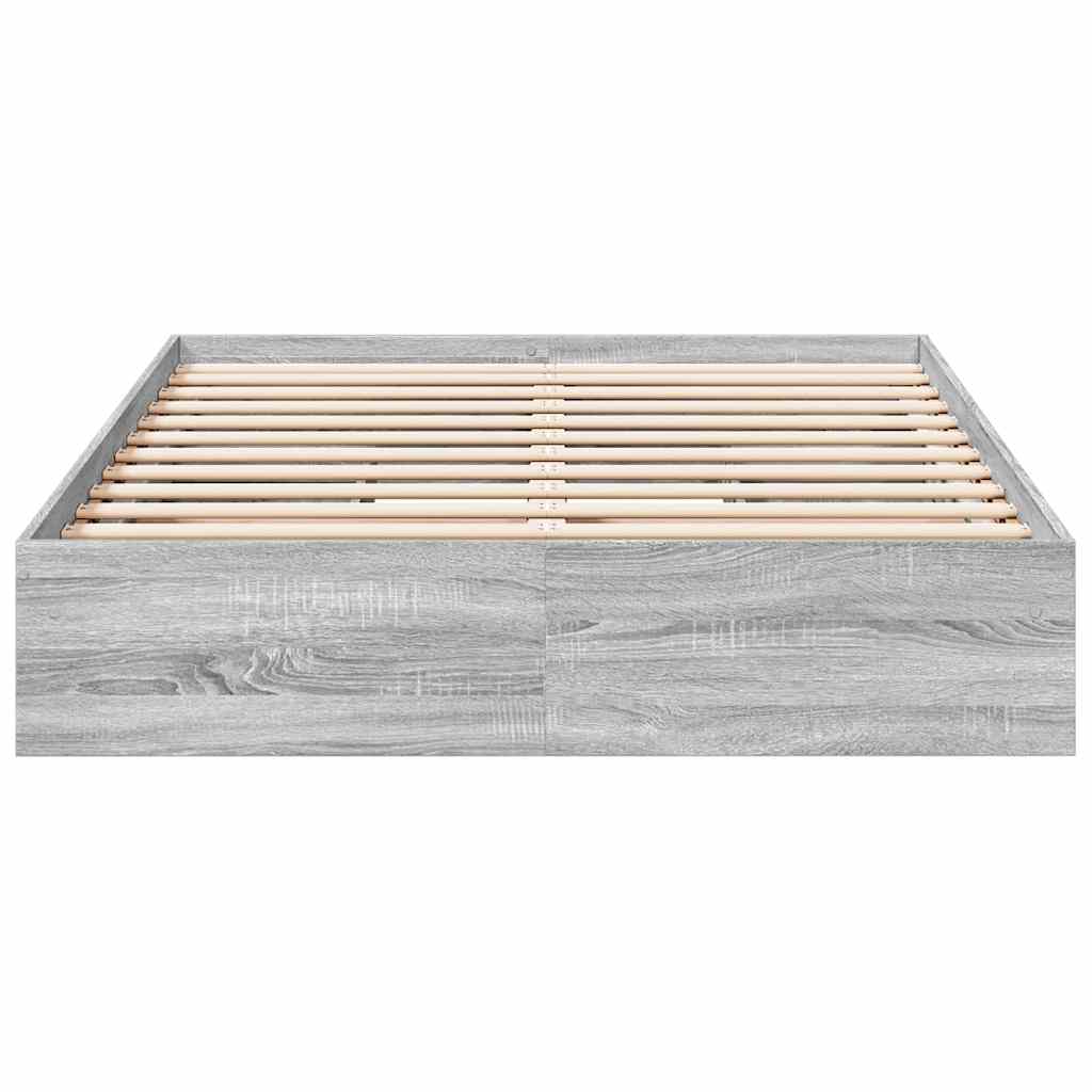 vidaXL Bed Frame with Drawers without Mattress Grey Sonoma 120x190 cm