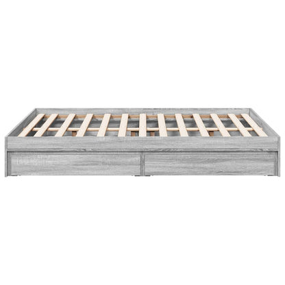 vidaXL Bed Frame with Drawers without Mattress Grey Sonoma 120x190 cm Small Double