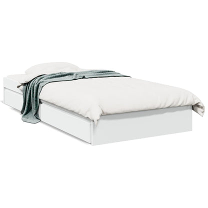 vidaXL Bed Frame with Drawers without Mattress White 90x190 cm Single