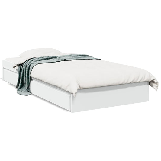 vidaXL Bed Frame with Drawers without Mattress White 90x190 cm Single