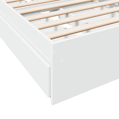 vidaXL Bed Frame with Drawers without Mattress White 90x190 cm Single
