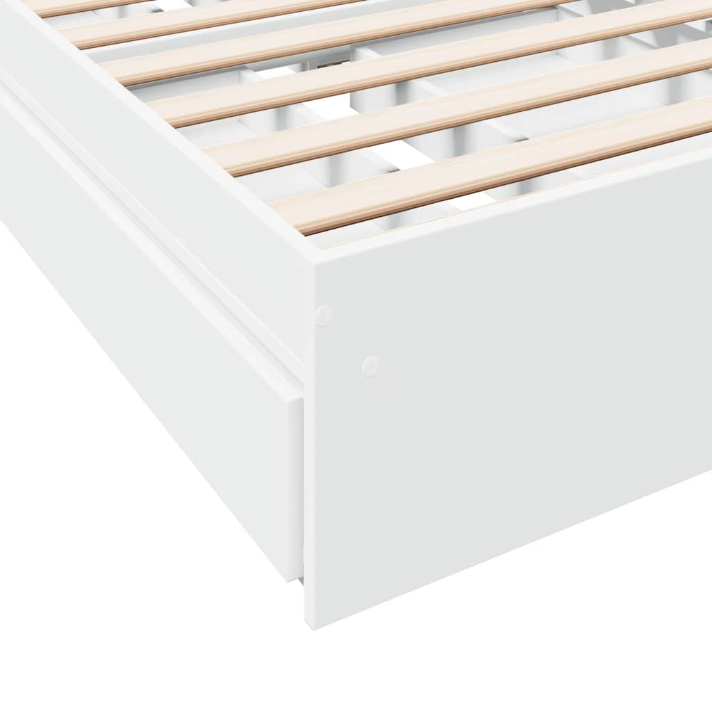 vidaXL Bed Frame with Drawers without Mattress White 90x190 cm