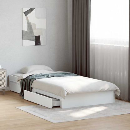 vidaXL Bed Frame with Drawers without Mattress White 90x190 cm