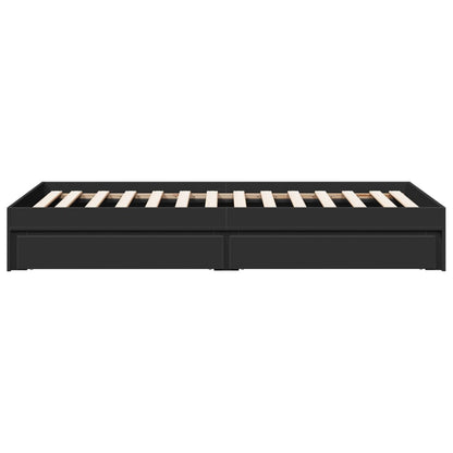 vidaXL Bed Frame with Drawers without Mattress Black 90x190 cm Single