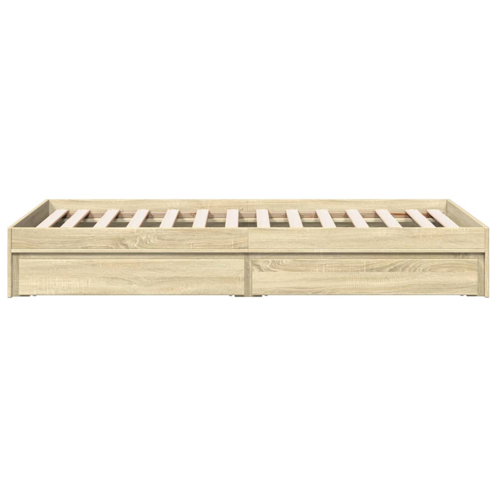 vidaXL Bed Frame with Drawers without Mattress Sonoma Oak 90x190 cm Single