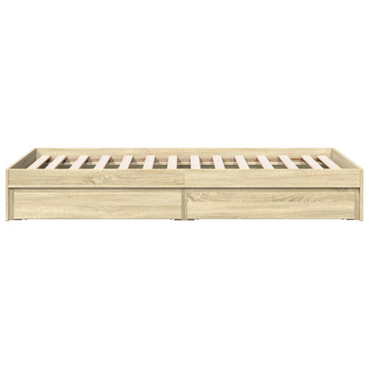 vidaXL Bed Frame with Drawers without Mattress Sonoma Oak 90x190 cm Single
