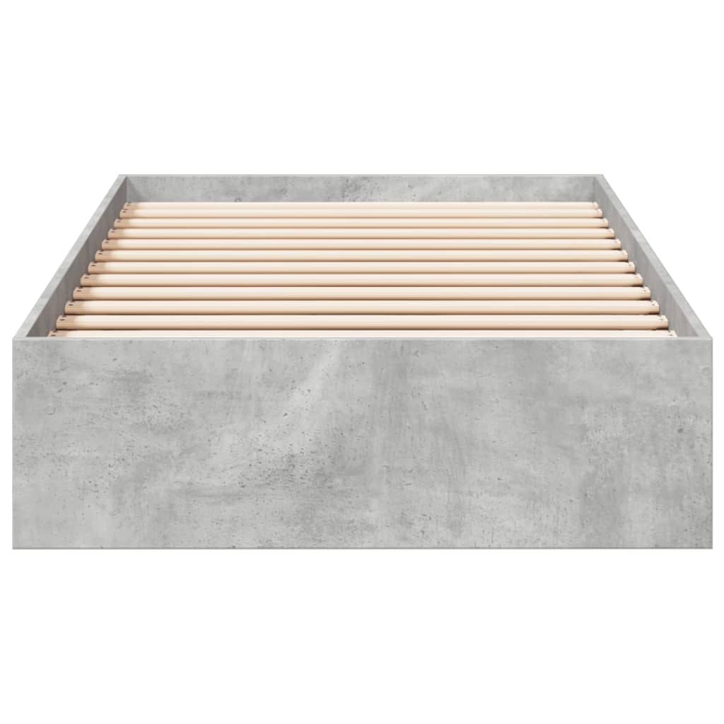 vidaXL Bed Frame with Drawers without Mattress Concrete Grey 90x190 cm Single