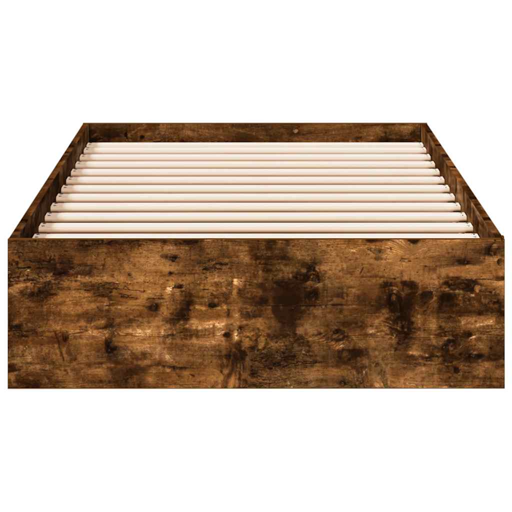 vidaXL Bed Frame with Drawers without Mattress Smoked Oak 90x190 cm