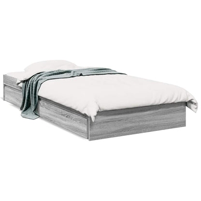vidaXL Bed Frame with Drawers without Mattress Grey Sonoma 90x190 cm