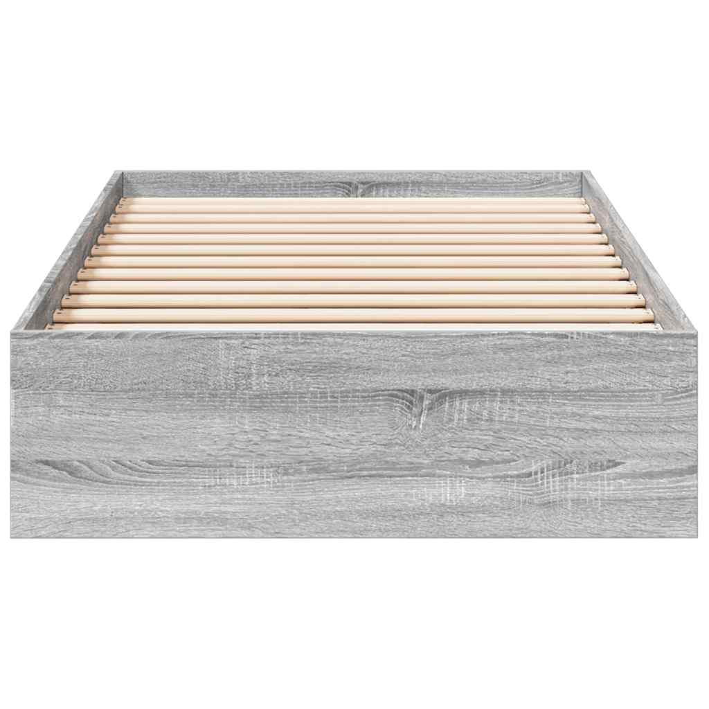 vidaXL Bed Frame with Drawers without Mattress Grey Sonoma 90x190 cm